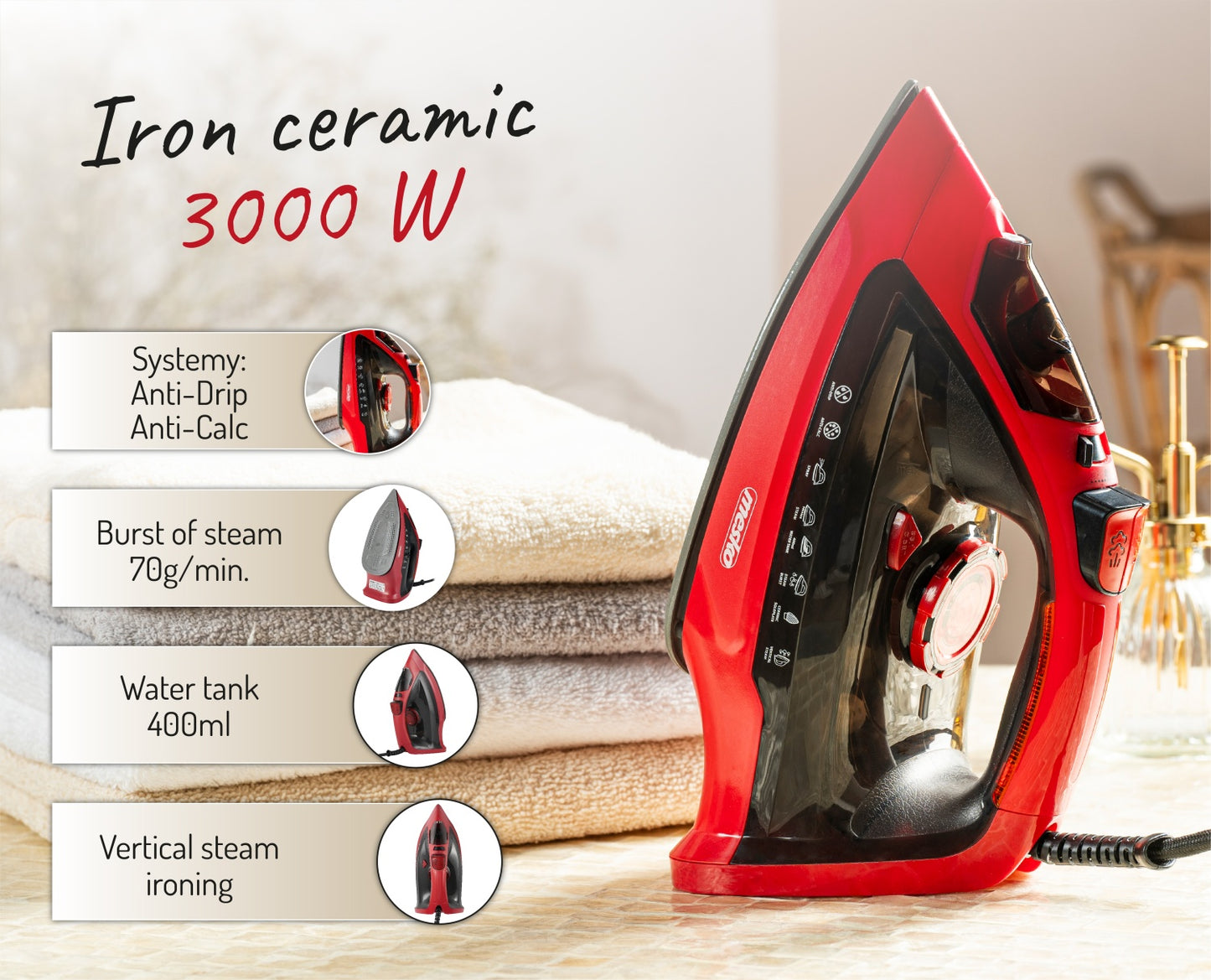 Mesko MS 5031 Iron ceramic 3000 W 007021