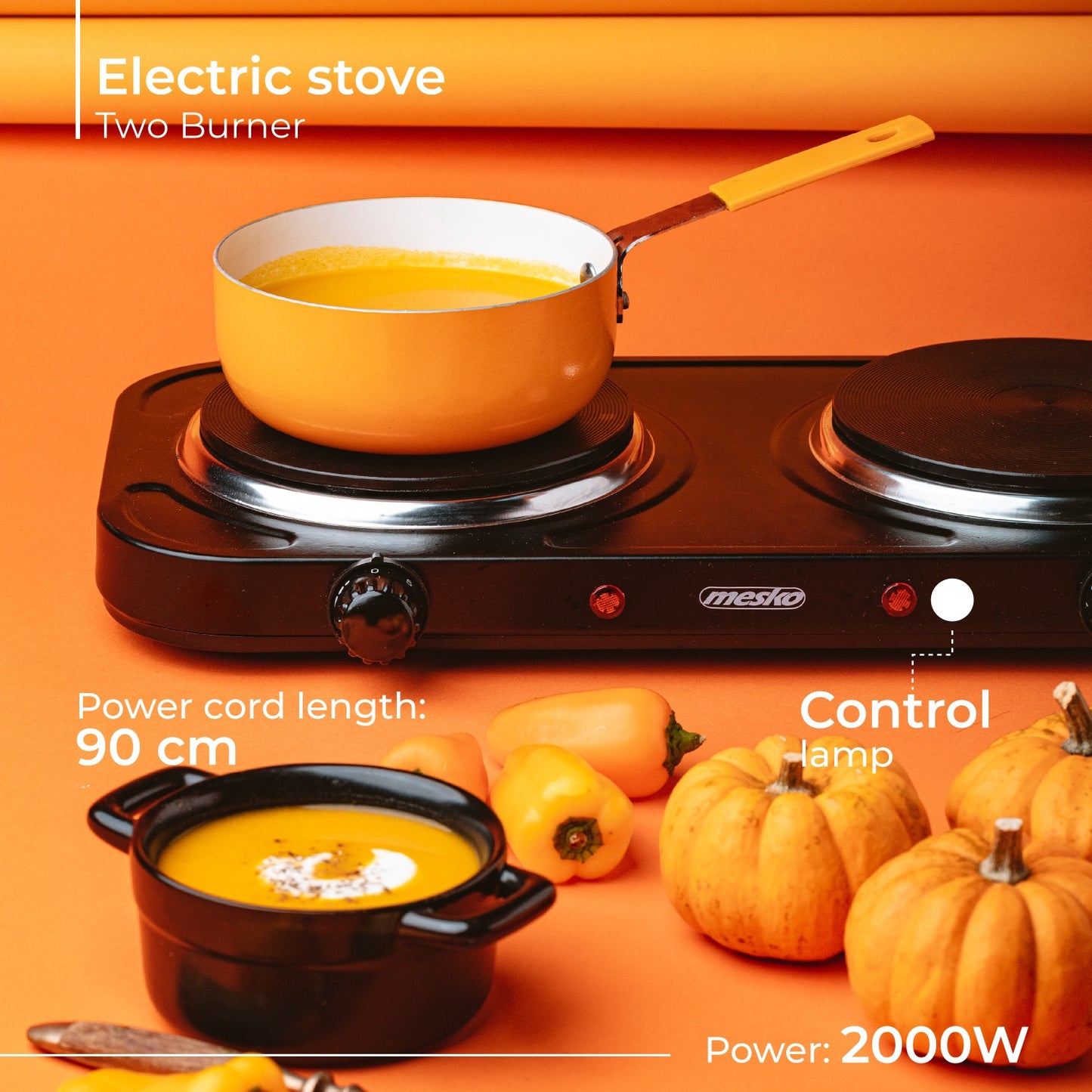 Mesko MS 6509 Electric stove Two Burner 33109