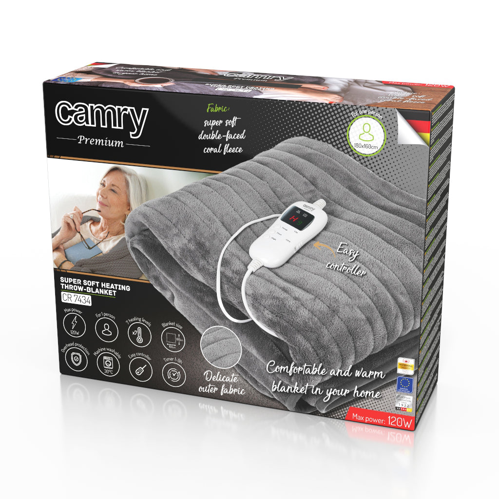 Camry CR 7434 Electirc heating throw-blanket with timer SUPER SOFT 000119