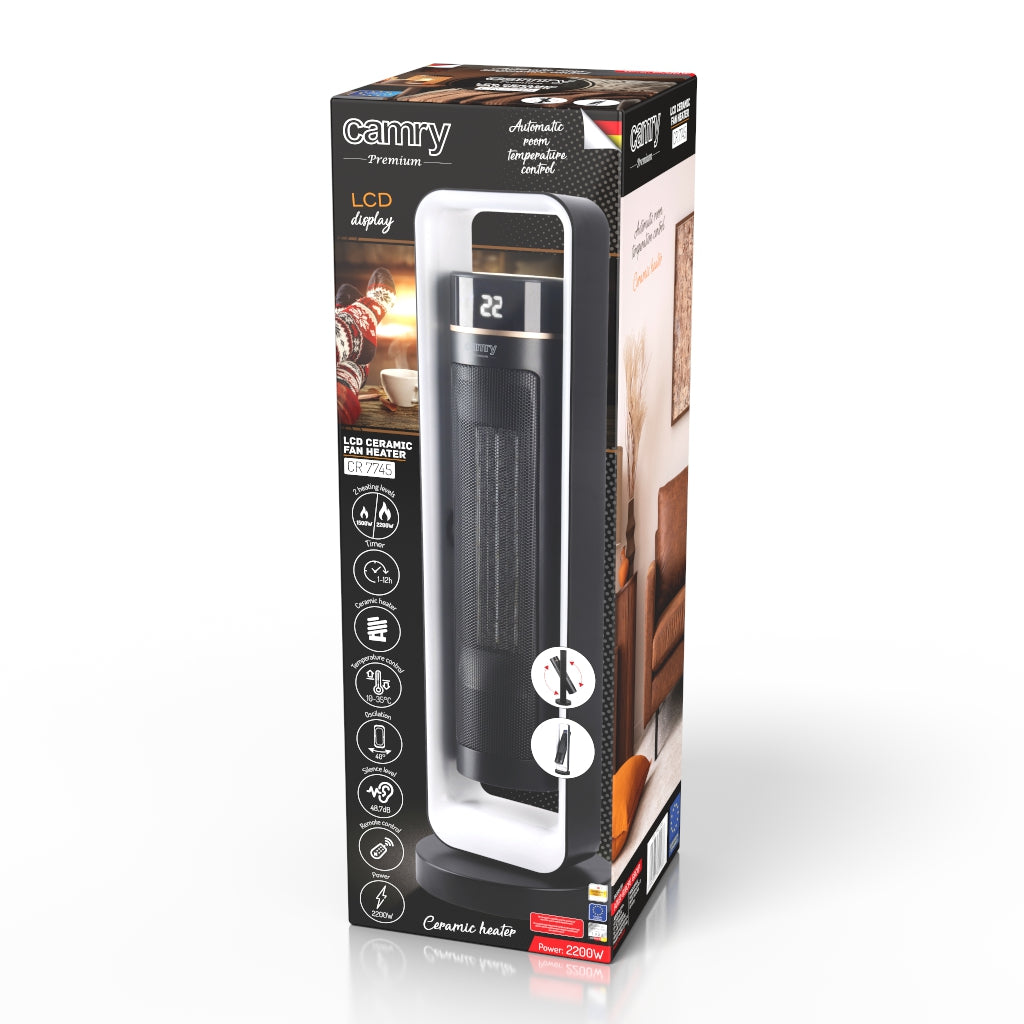 Camry CR 7745 Ceramic fan heat tower LCD + Remote control + Timer 000108