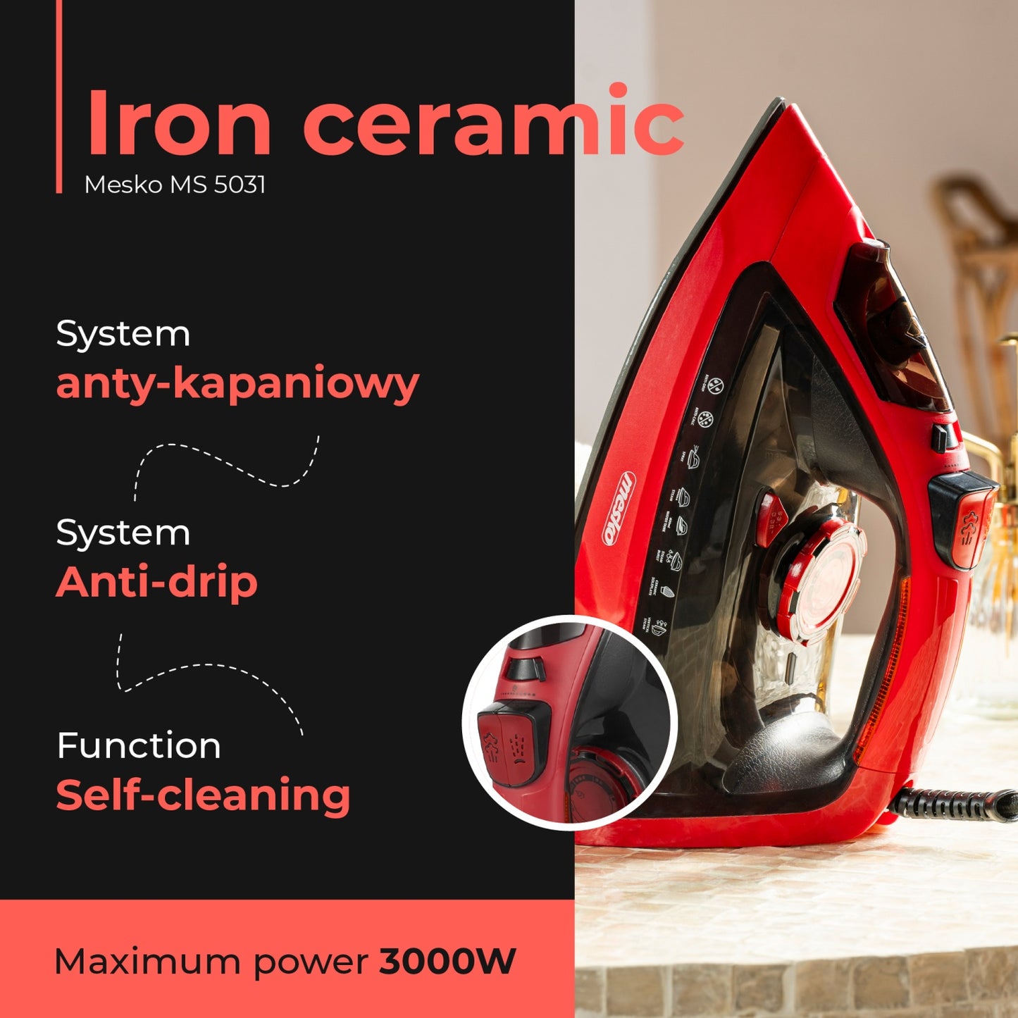 Mesko MS 5031 Iron ceramic 3000 W 007021