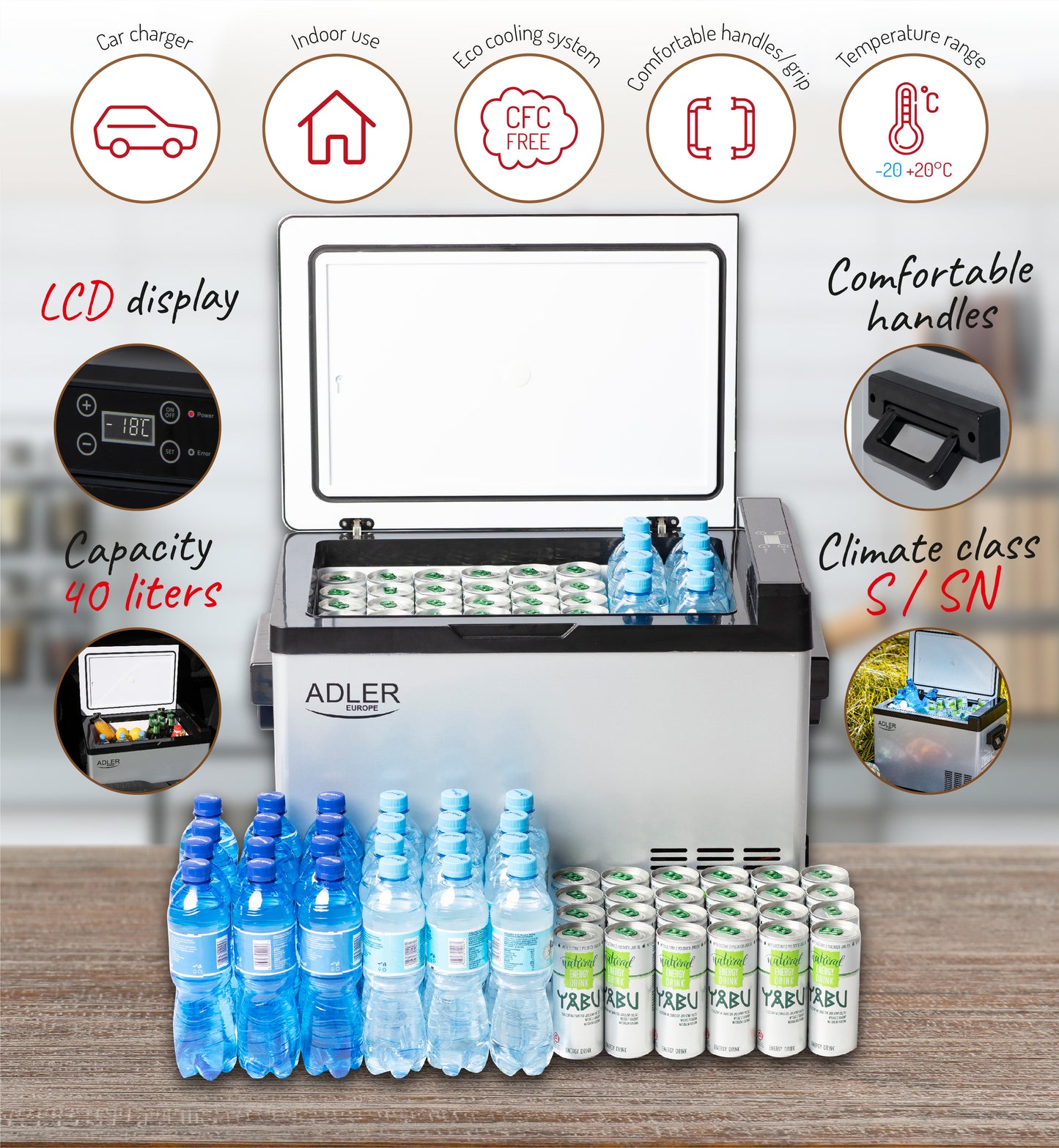 Adler AD 8081 Portable refrigerator 40L with compressor 00048
