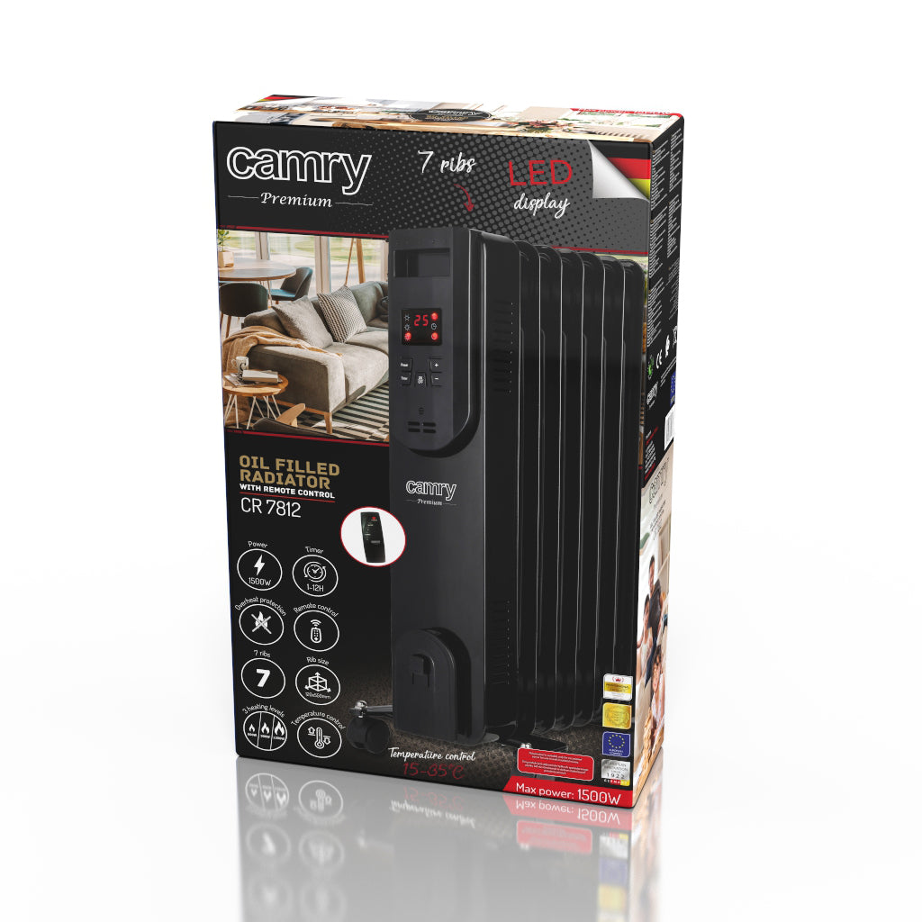 Camry CR 7812 Oil-filled LED radiator with remote control 7 ribs 000107