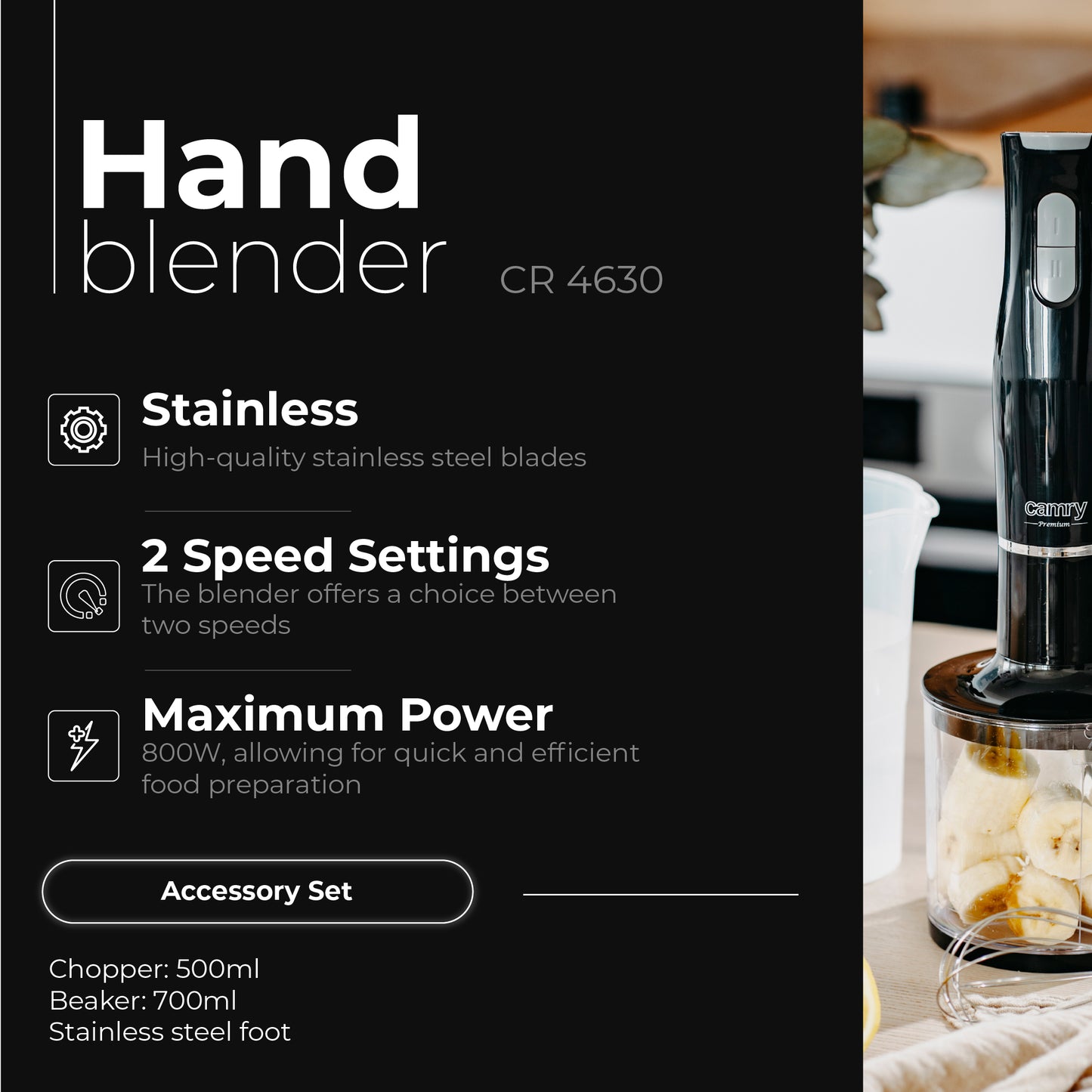 Camry CR 4630 Hand blender - set 000477