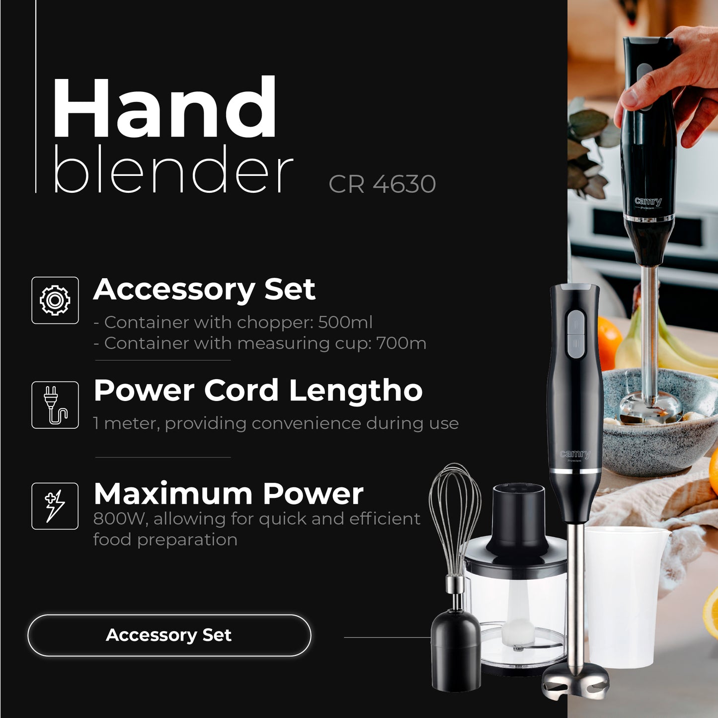 Camry CR 4630 Hand blender - set 000477