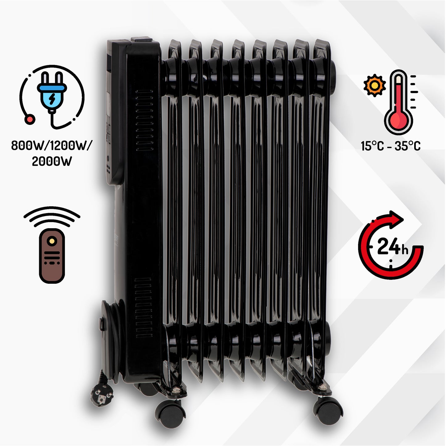 Camry CR 7810 Oil-filled LED radiator with remote control 9 ribs 000106