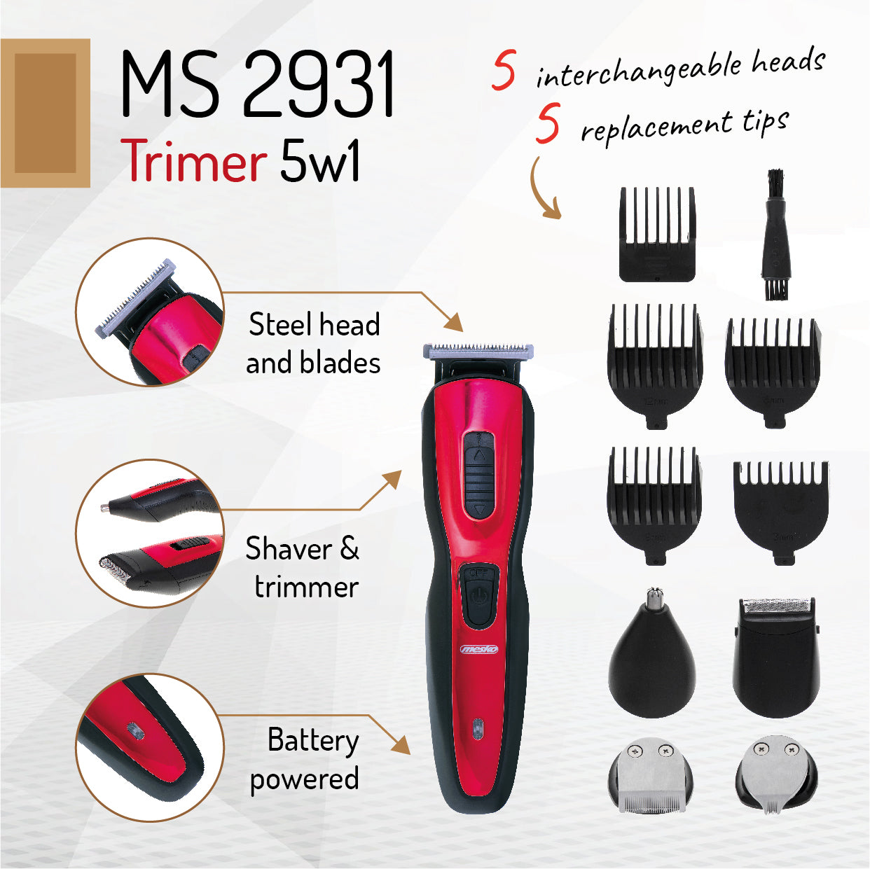 Mesko MS 2931 Trimmer 5 in 1  0008334