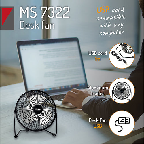 Mesko MS 7322 Fan - Desk - 15cm USB 122133
