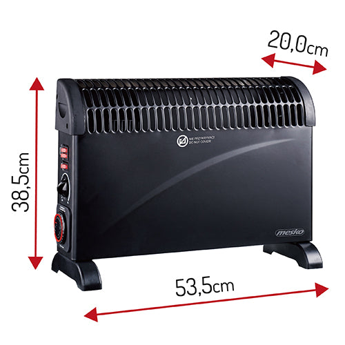Mesko MS 7741 black Convector heater with timer and Turbo fan 93305