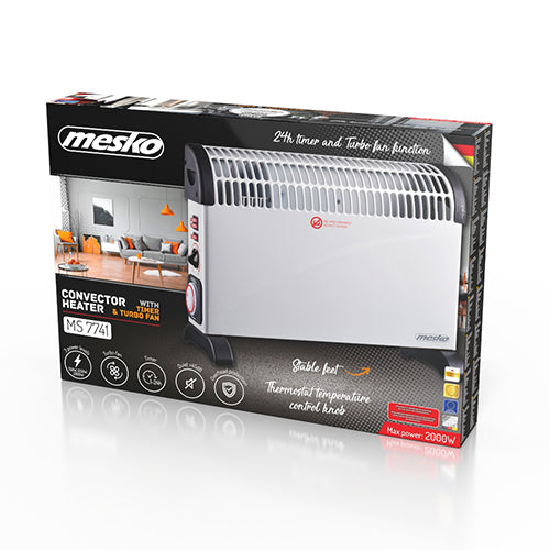 Mesko MS 7741 white Convector heater with timer and Turbo fan 99733