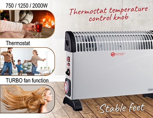 Mesko MS 7741 white Convector heater with timer and Turbo fan 99733